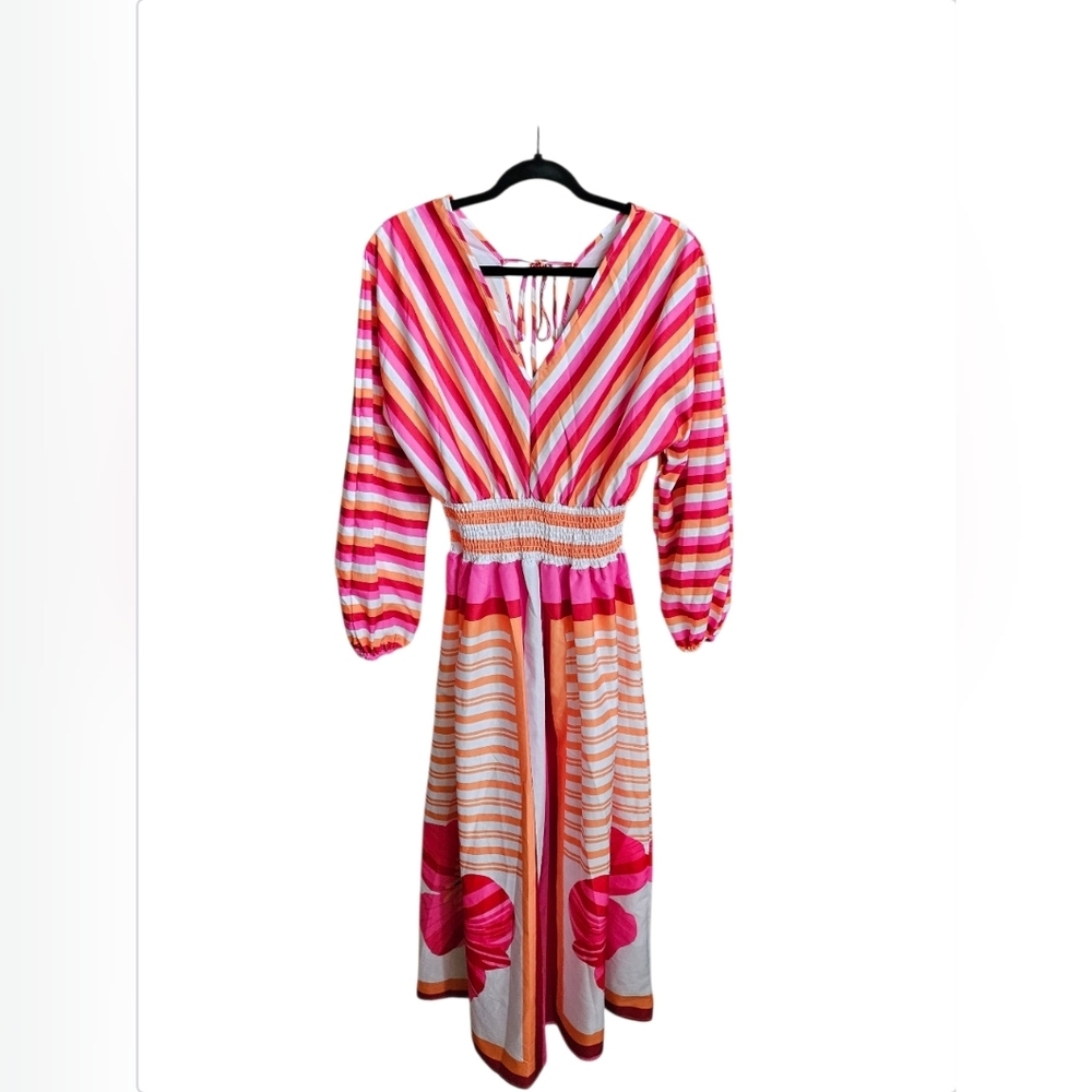 Striped Boho  Multicolor Maxi Dress - Picture 2 of 8